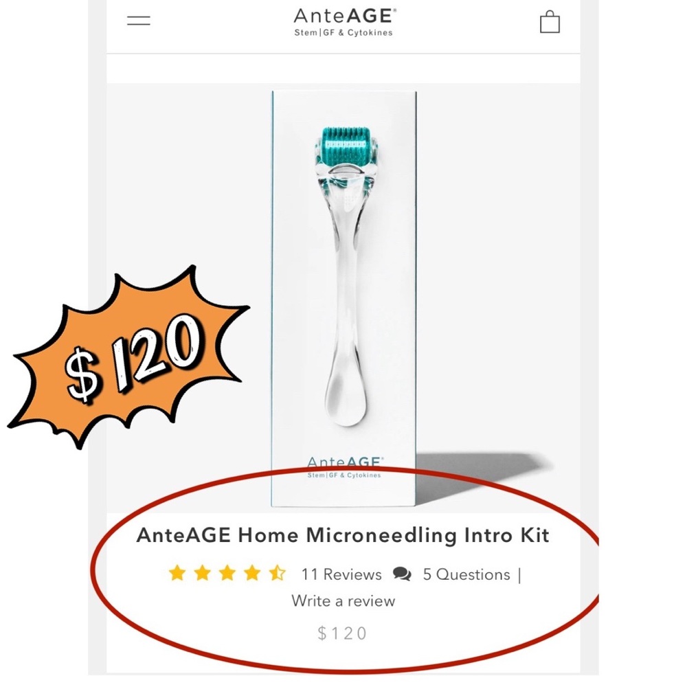 AnteAGE Home Microneedling System Kit Dermaroller Ante-age anti-age